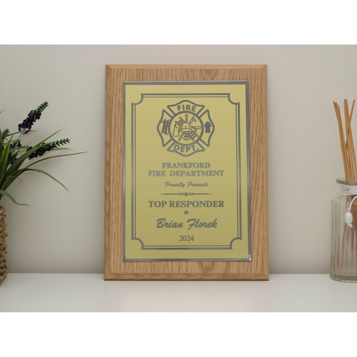 Personalized First Responders Award Plaque | High-Quality Laser Engraved Customizable Plaques | Free Engraving & Shipping
