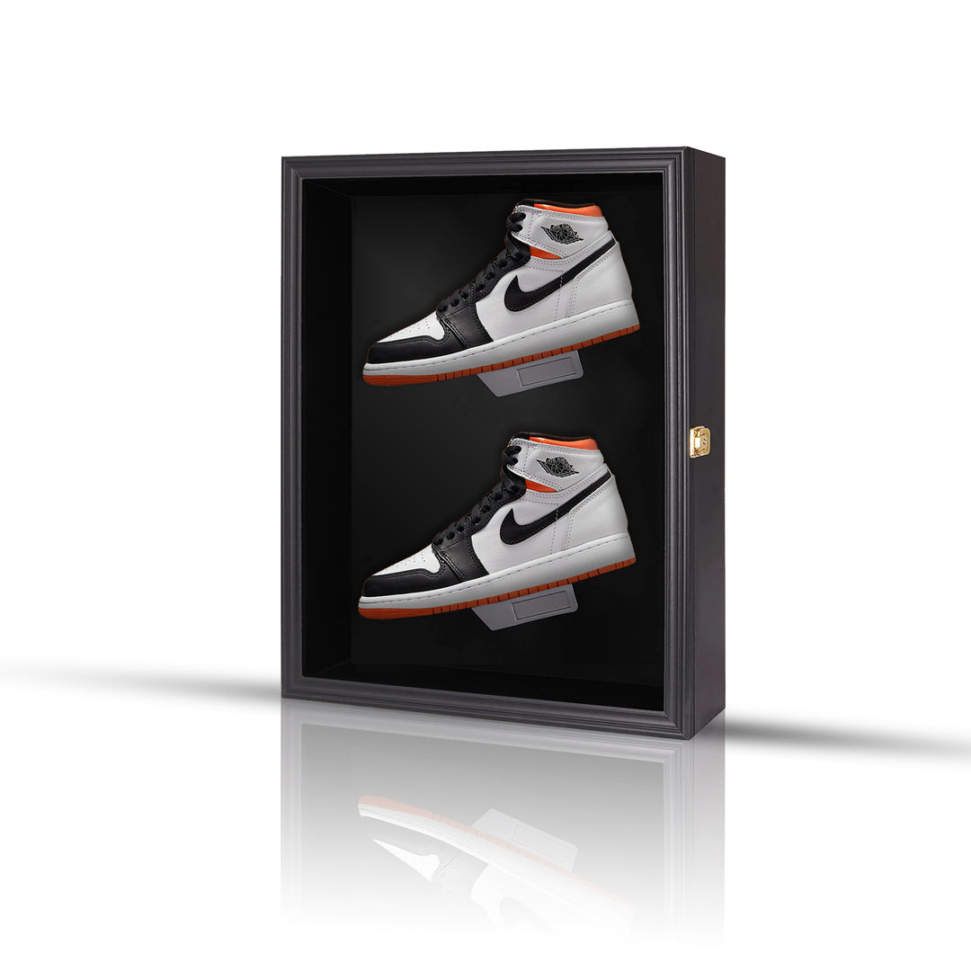 Sports Shoe Display Case- UV Protected Acrylic and Solid Frame Freestanding or Wall-Mounted Shoe Display for Sneakers, Cleats, and More for the Sneakerhead or Sports Enthusiast