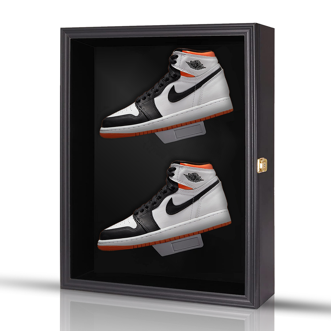Sports Shoe Display Case- UV Protected Acrylic and Solid Frame Freestanding or Wall-Mounted Shoe Display for Sneakers, Cleats, and More for the Sneakerhead or Sports Enthusiast