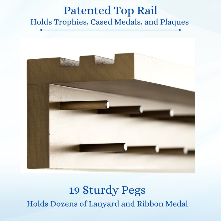 gymnastics trophy shelf display 