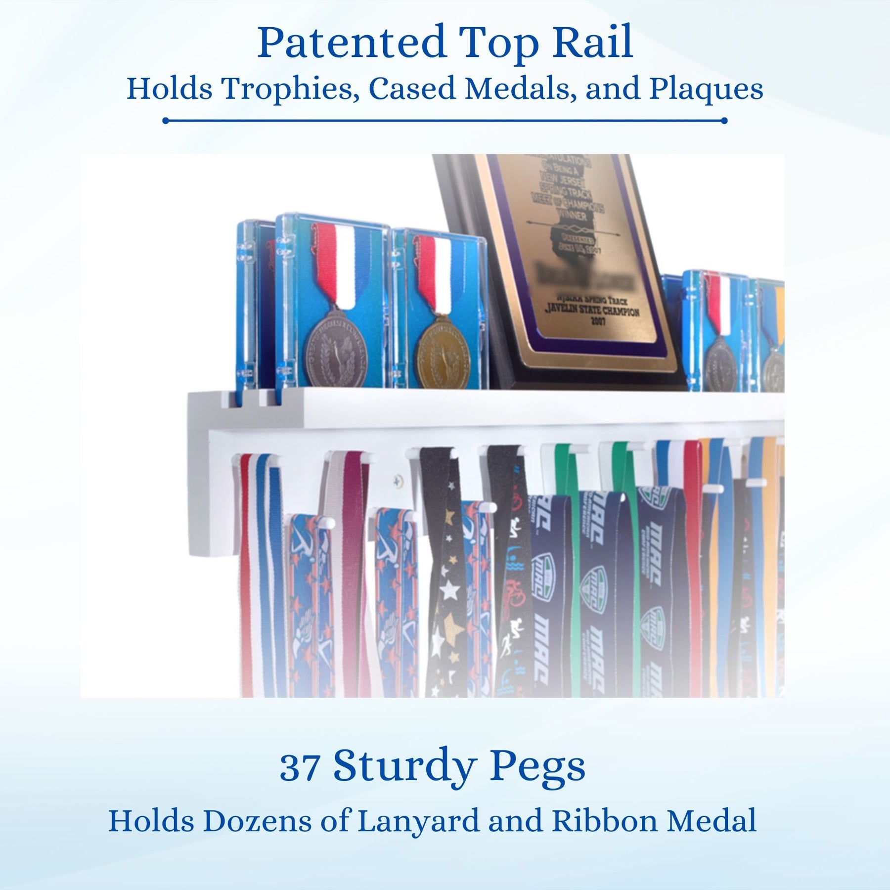 Empty Awards Rack 4ft Medal Awards Rack - Premier Trophy Shelf and Medal Display ...
