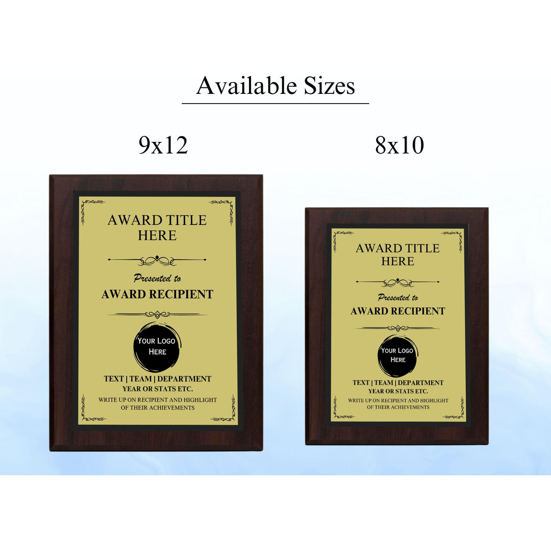 Customizable Award Plaque | High-Quality Laser Engraved Personalized Plaques | Free Engraving & Shipping
