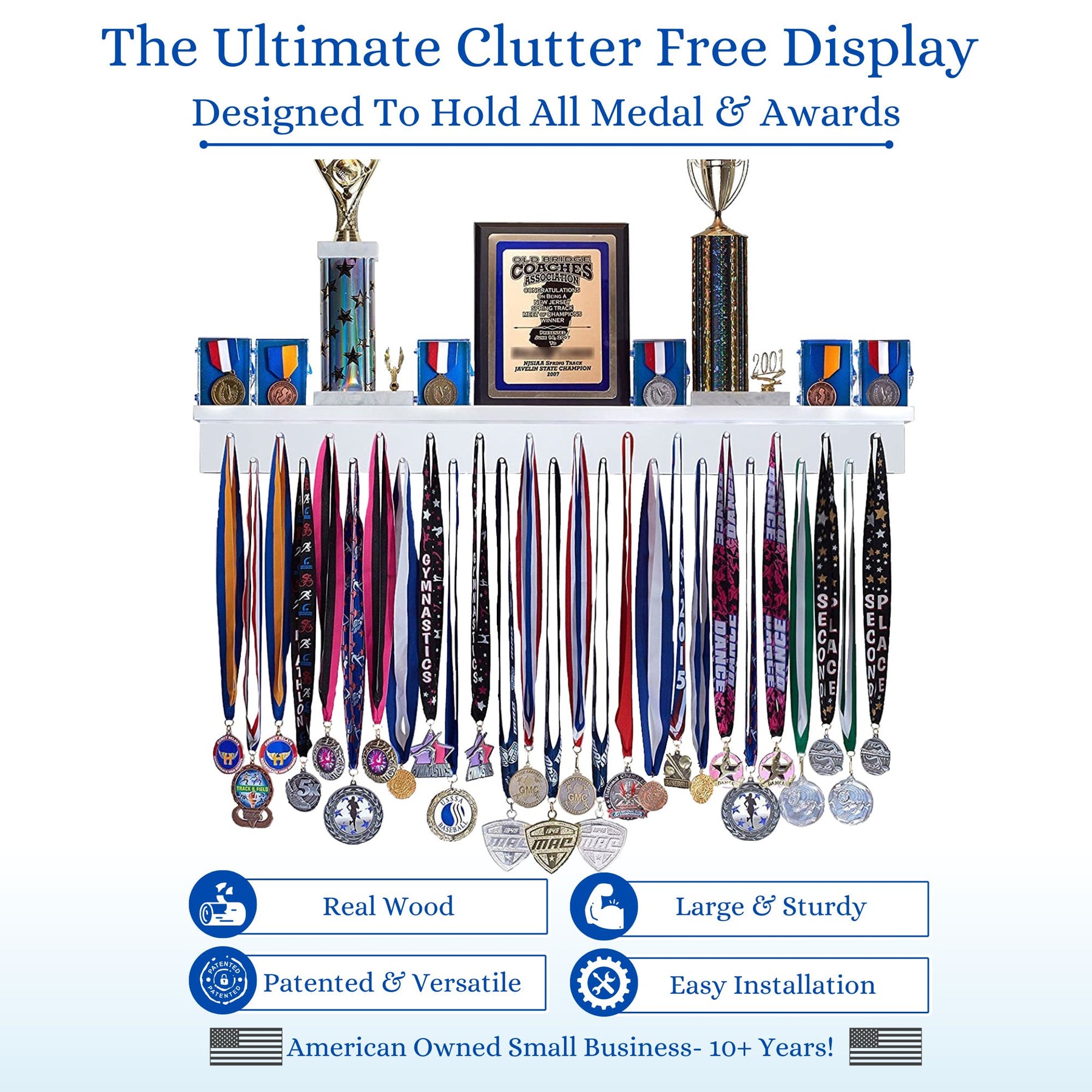 2ft Medal Awards Rack - Premier Trophy Display Shelf and Medal Display ...