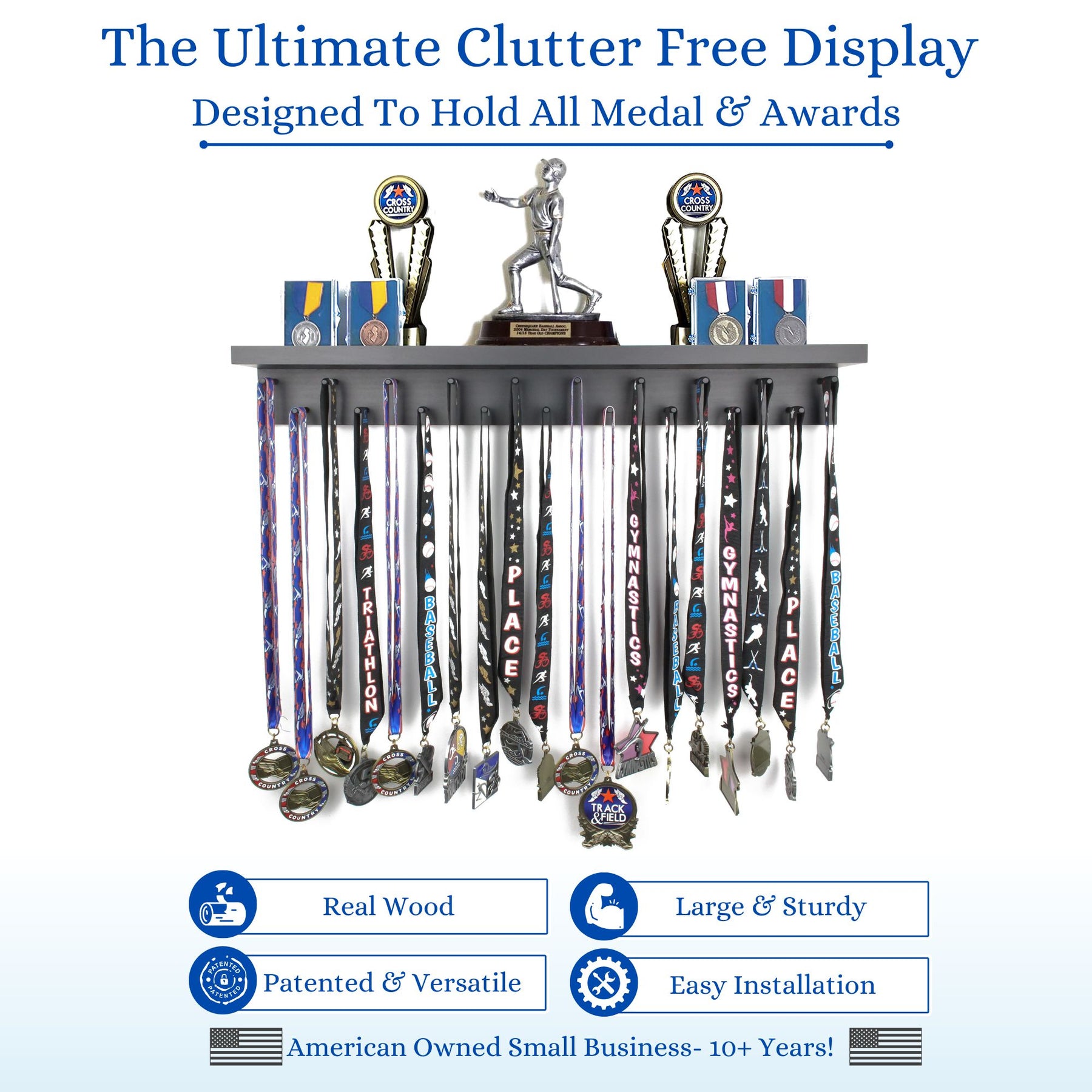 2ft Medal Awards Rack - Premier Trophy Shelf and Medal Display ...