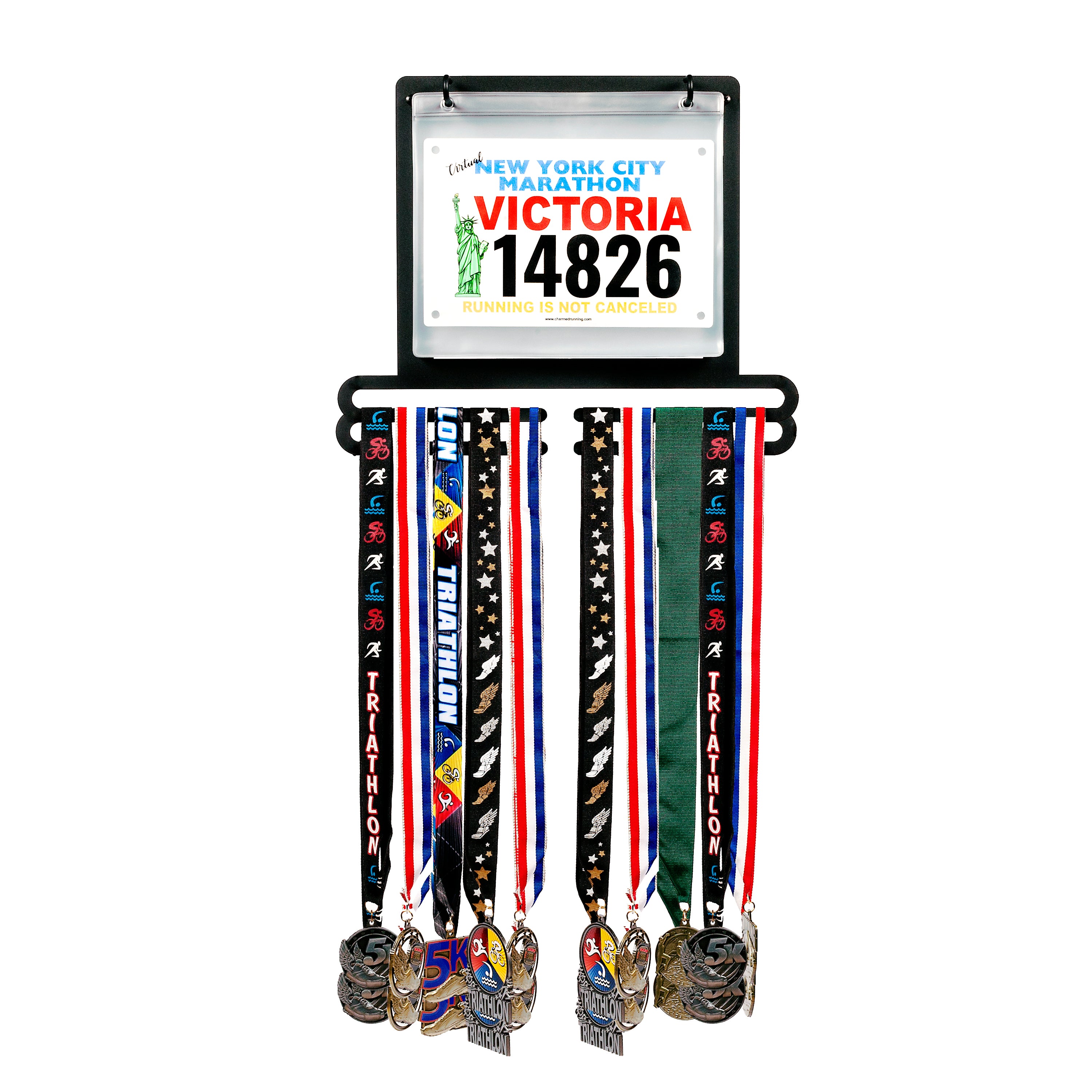 Triathlon Medal display selling 23x9 with 19 or 30 PEGS-running medals and race bibs holder-(CWD-597)