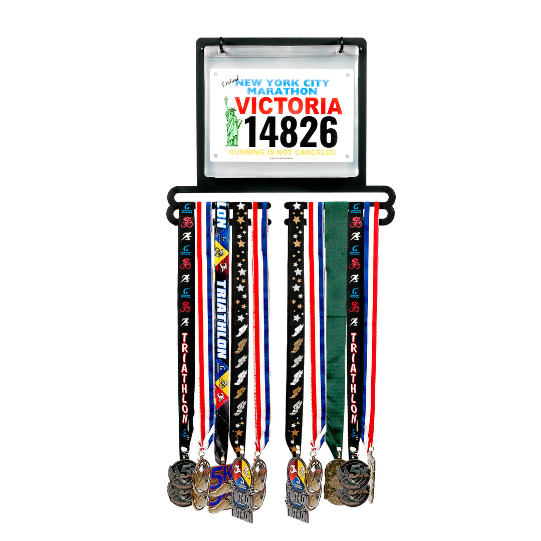 Race Bib and Medal Display for Track, Marathons, Triathlons, 5Ks