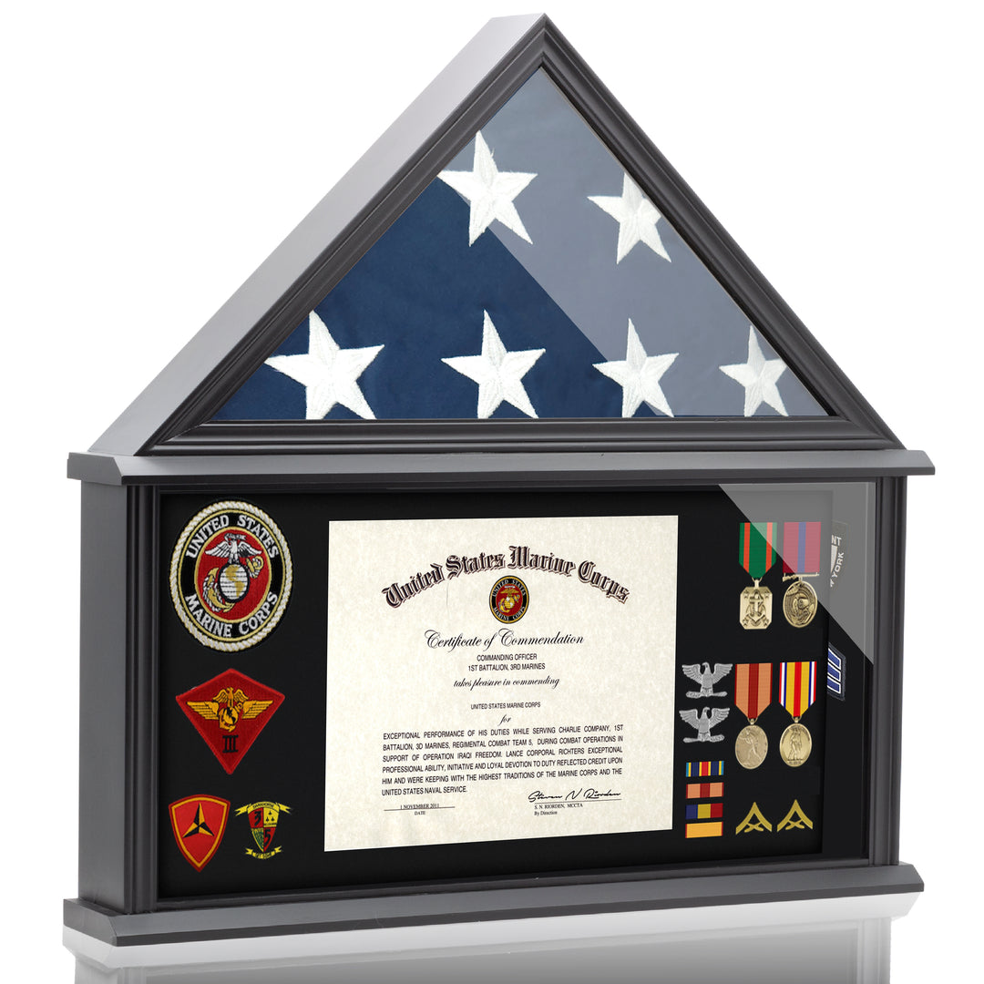 military display case for flag