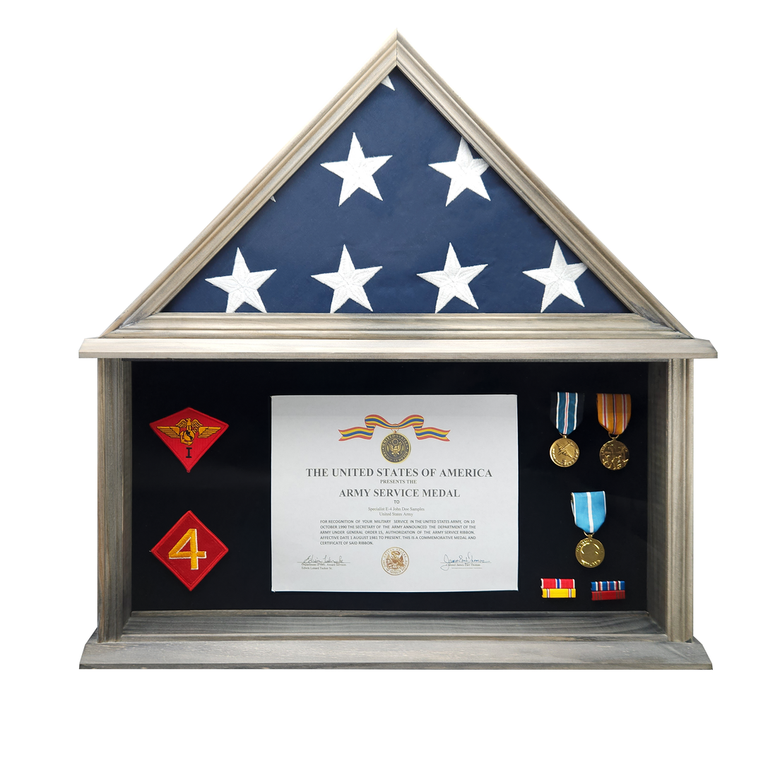 military funeral display case