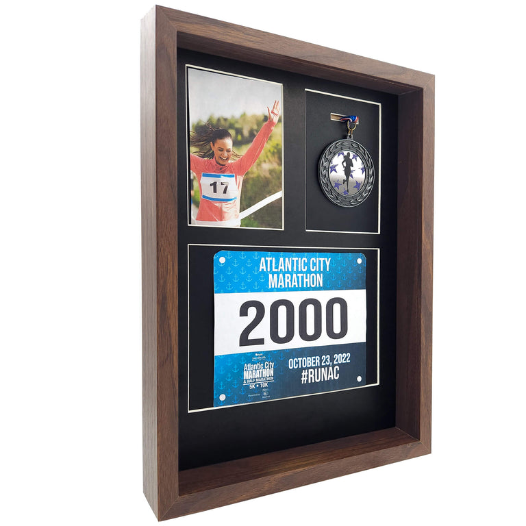 marathon photo and medal display