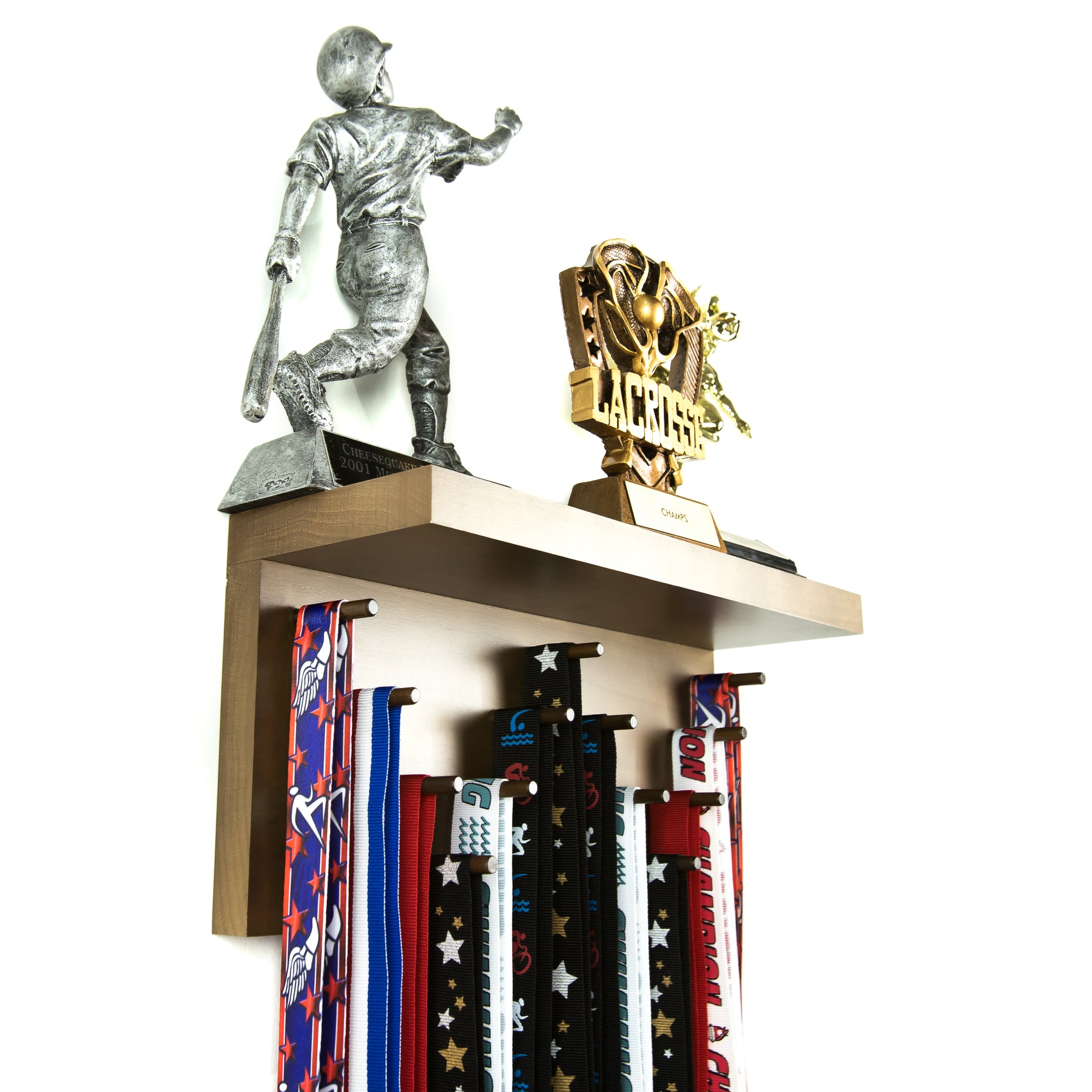 1ft-Trophy Shelf and Medal Display, Solid Wood Hanger – Medalawardsrack